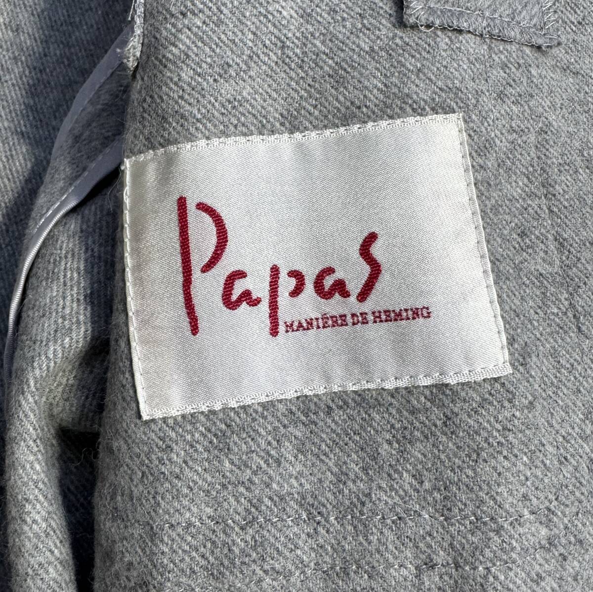 最高級【定価7万】Papas パパス アンゴラ ジャケット L (48) メンズ ウール テーラード Pロゴ刺繍【上品な大人のジャケット】日本製_画像9