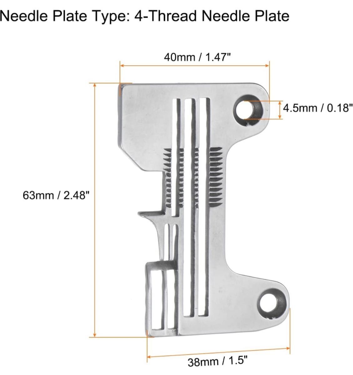 針板 ミシン用 クロムメッキ 穴径4.5 mm 工業用