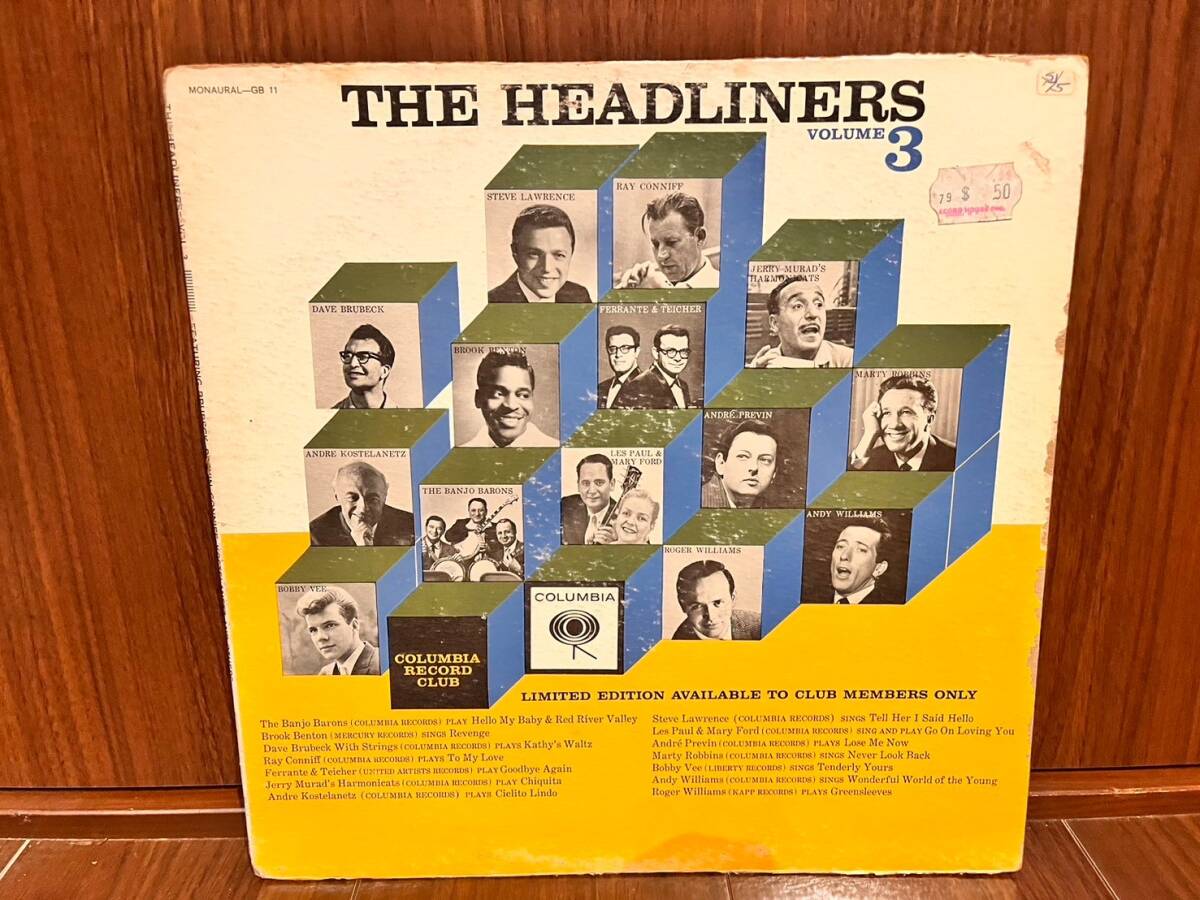 THE HEADLINERS VOLUME 3　LP盤　レコード　デイヴ・ブルーベック　レス・ポール_画像1