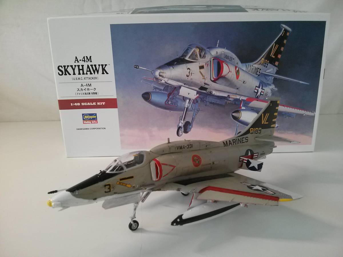 【☆JN-0349】ハセガワ 1/48 A-4M スカイホーク アメリカ海兵隊攻撃機 塗装済完成品　[KO]_画像1