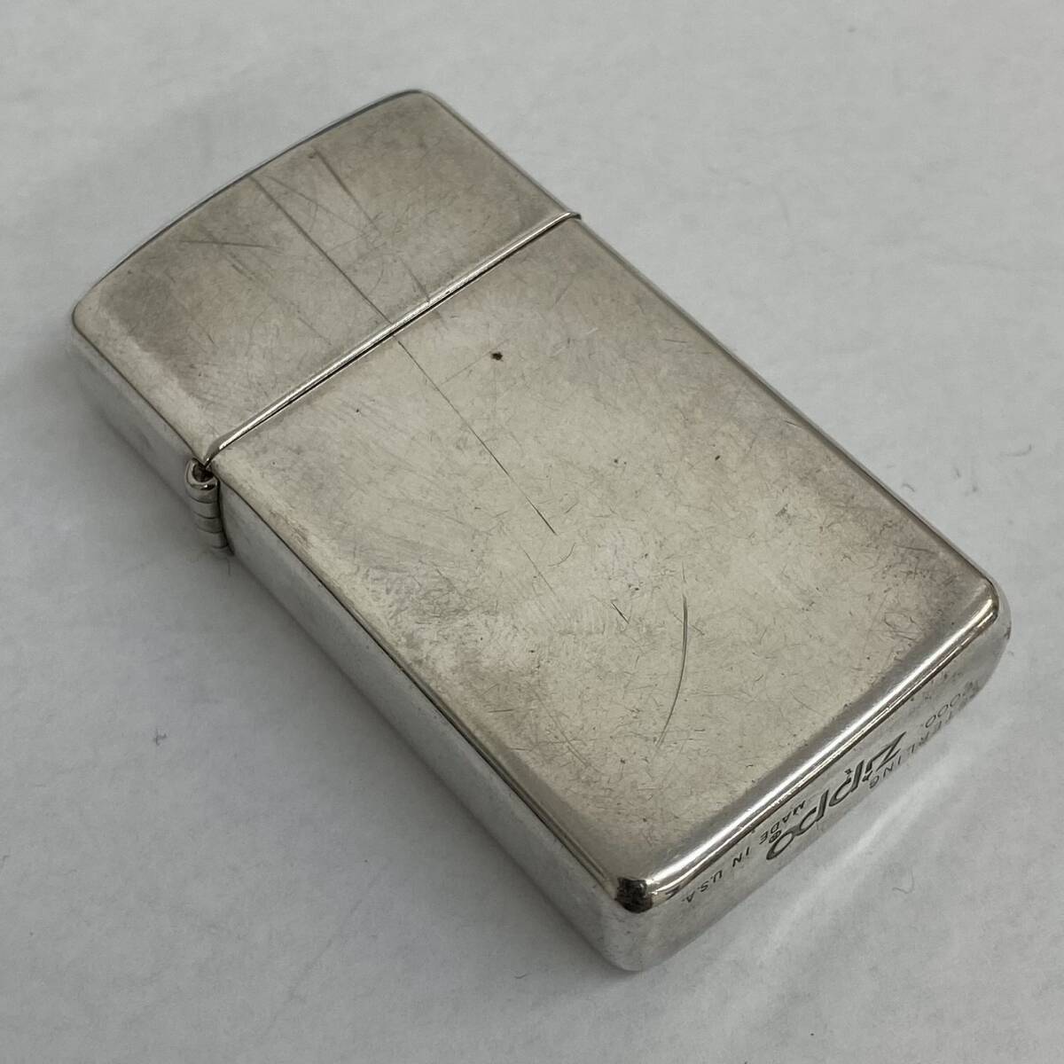 STERLING SILVER スターリング シルバー 925 2000年製 プレーン スリム Zippo ジッポ ジッポー オイル ライター 銀無垢 アメリカ USA製_画像2