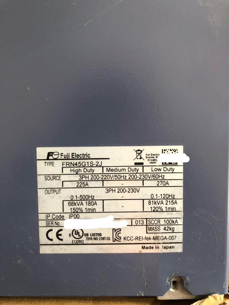 Yahoo!オークション - 富士電機インバーター FRN45G1S-2J動作 Yahoo!オークション - 富士電機インバーター FRN45G1S-2J動作