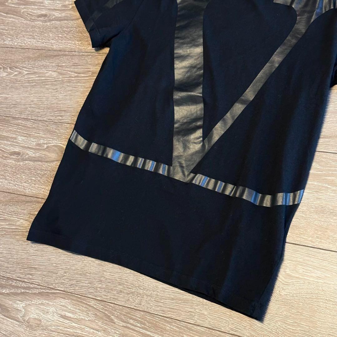 ヴァレンティノ　Vロゴ　半袖Tシャツ　カットソー　トップス　黒　ブラック　L_画像3
