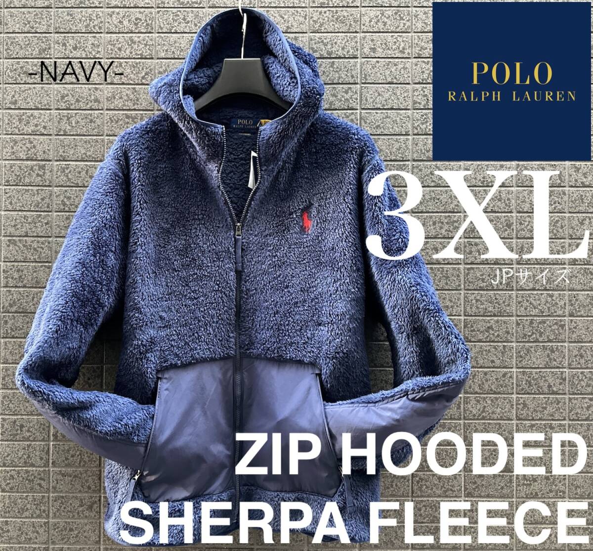 * модель лот * новый товар 3XL размер Polo Ralph Lauren Parker есть боа флис Zip Sherpa флис .... темно-синий обычная цена 43100 иен капот 