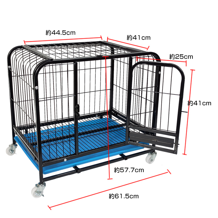 1円 ペットケージ 小型 犬 猫 組み立て式 キャスター付き サークル 扉 フェンス 留守番 室内用 屋内用 ドッグ用品 キャット用品 pt051_画像1