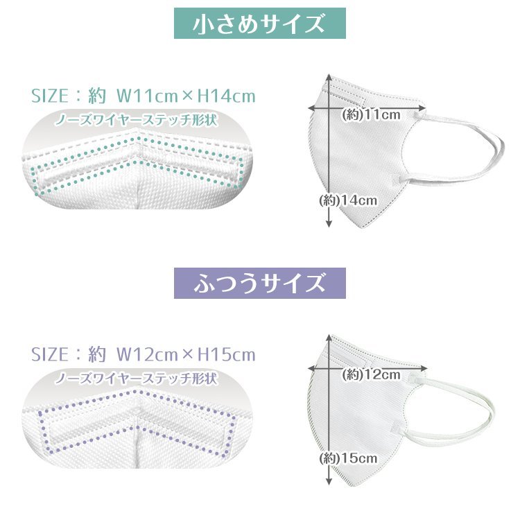 送料無料感謝セール 未使用 マスク福袋 小さめサイズのみ!! 150枚以上 カラー 不織布 詰め合わせ 立体 3D 分け合う お買得 mask250-ko_画像4