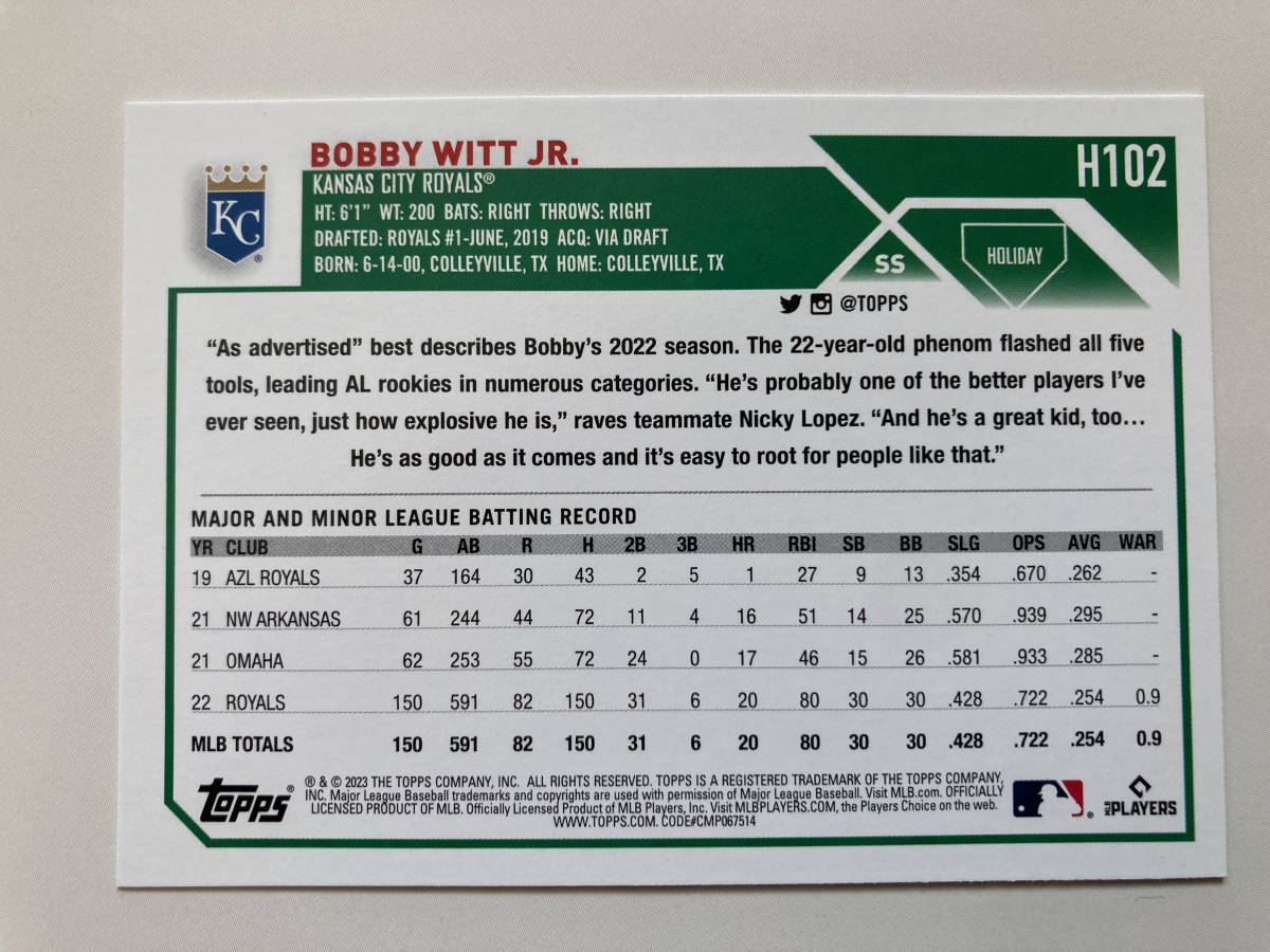 2023 Topps MLB ボビー・ウィットJr.選手 カード一式_画像3