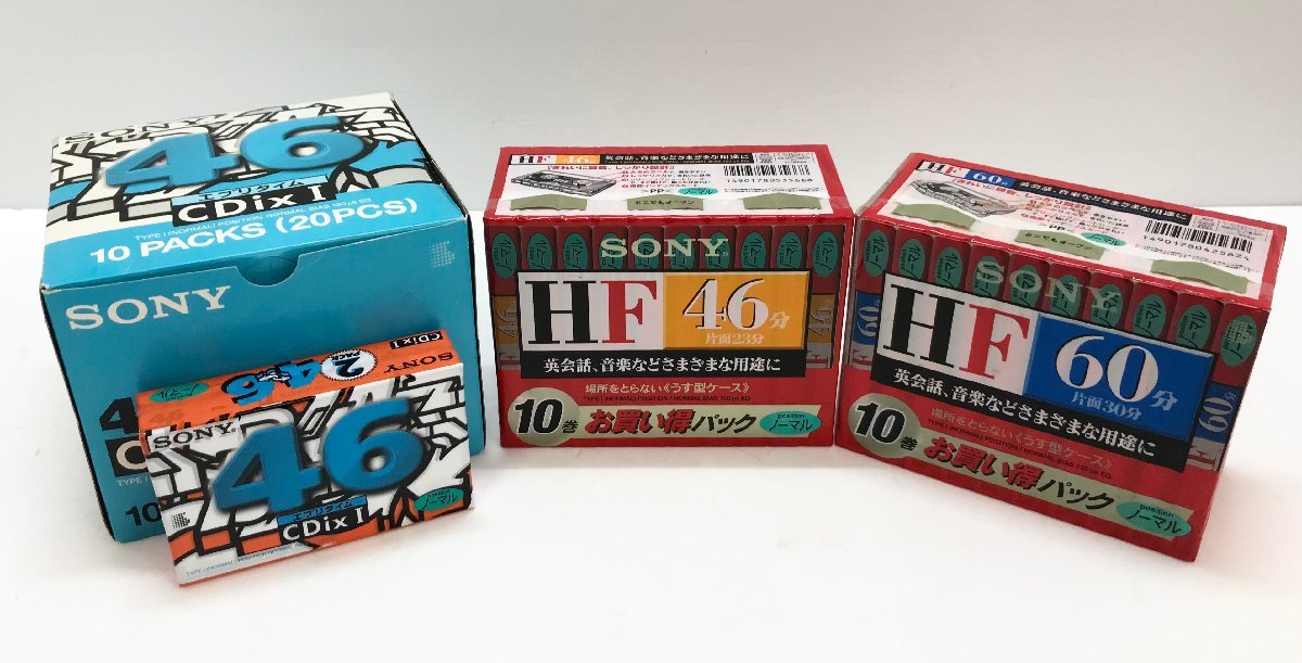 【rmm】新品 カセットテープ 40本 まとめ 箱 SONY CDix I エブリタイム 46 10 PACKS 20PCS 1BOX 20巻 / HF 46 10巻 1BOX / HF 60 10巻 1BOX_画像1