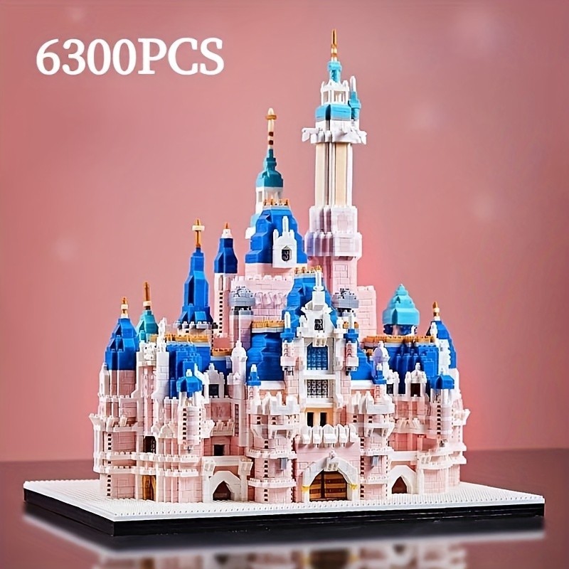 【送料無料】6300個のピンクの城シリーズのブロックおもちゃ、ミニブロック、城シ