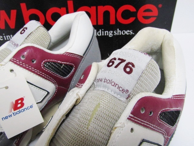 1991年製 初期 NEW BALANCE CM676 RG RASPBERRY GREY OG US9.5 D ニューバランス オリジナル ビンテージ 加水 デッド 当時 レア 576 1300の画像5