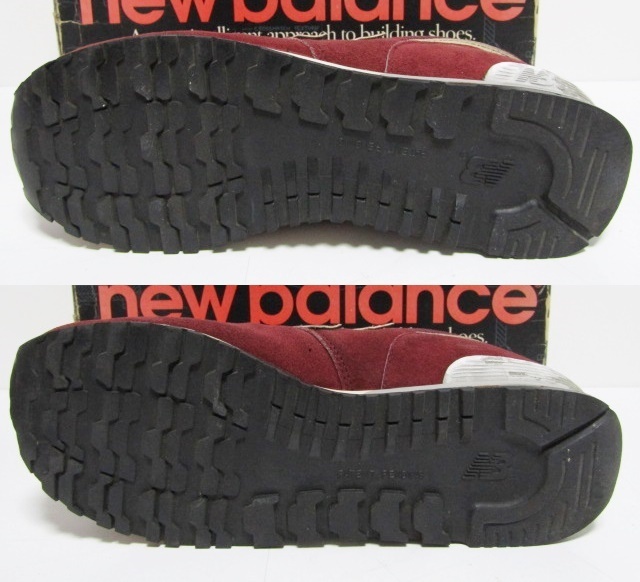 1988年製 Made in USA NEW BALANCE M576 ORIGINAL WINE BURAGUNDY OG US9 2E ニューバランス オリジナル ビンテージ 80s 当時 青箱 1300の画像9