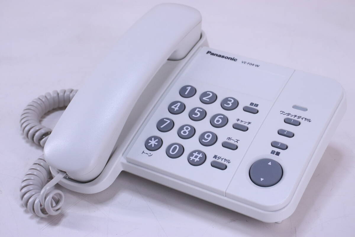 Panasonic 電話機 シンプルテレフォン VE-F04-W デザインテレフォン 中古品 動作チェック済み アダプタ不要■(Z3184)の画像1