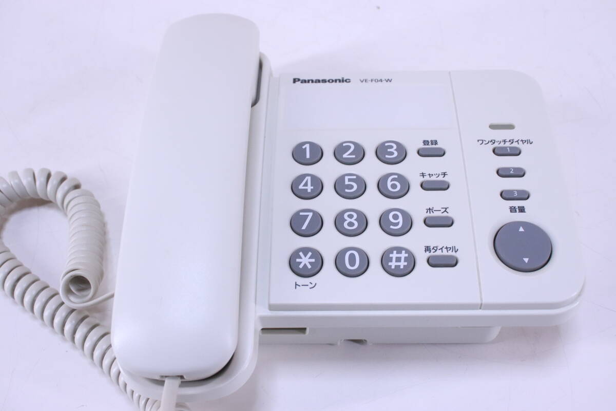 Panasonic 電話機 シンプルテレフォン VE-F04-W デザインテレフォン 中古品 動作チェック済み アダプタ不要■(Z3185)の画像1