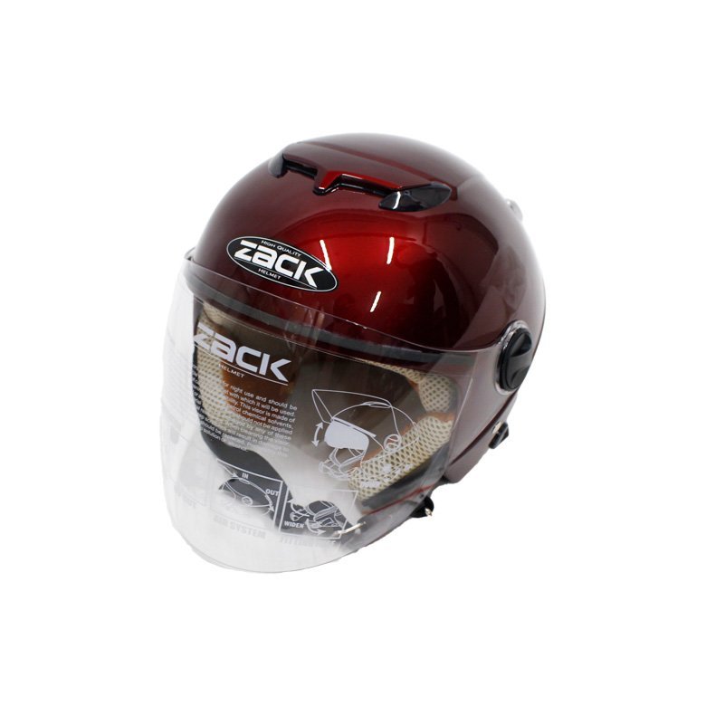 バイク ヘルメット ユニセックス 58～59㎝ ジェットヘルメット ZACK ZJ-2 ( マルーン ) インナーシールド 洗える内装_画像1