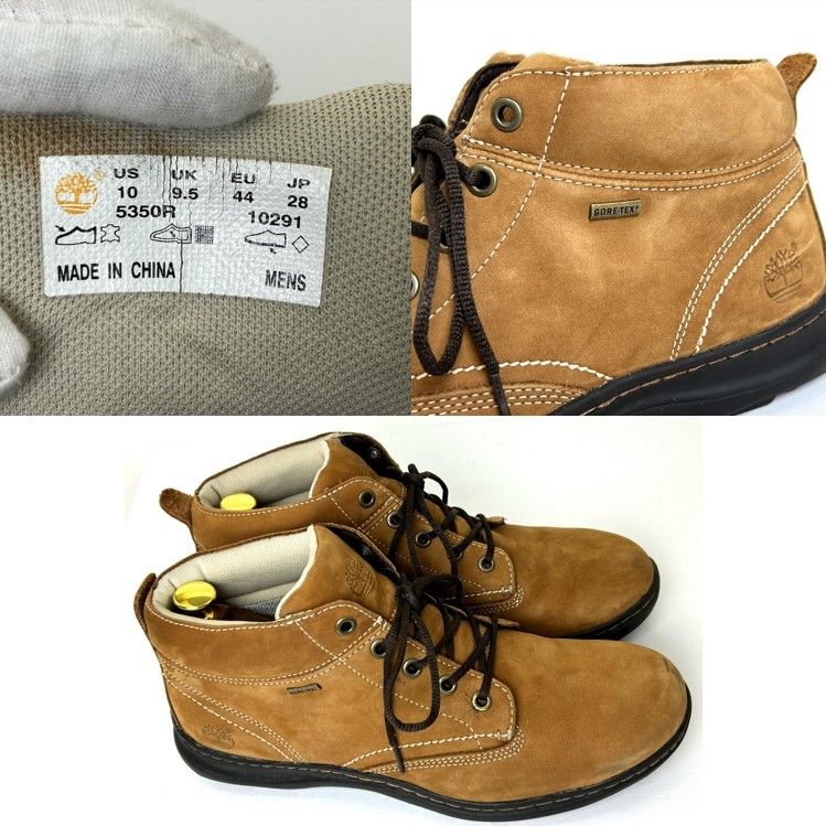 即決 Timberland ティンバーランド GORE-TEX ゴアテックス メンズ US10 28cm レザー ブーツ 茶 カジュアル ドレス アウトドアシューズ 中古_画像9