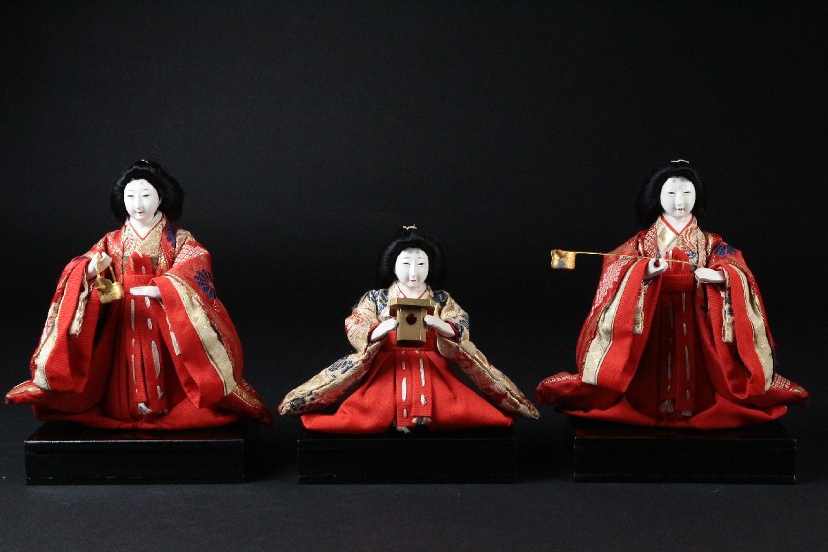 時代雛人形 三人官女 雛飾り 節句飾り 時代飾り 大名雛道具の画像1