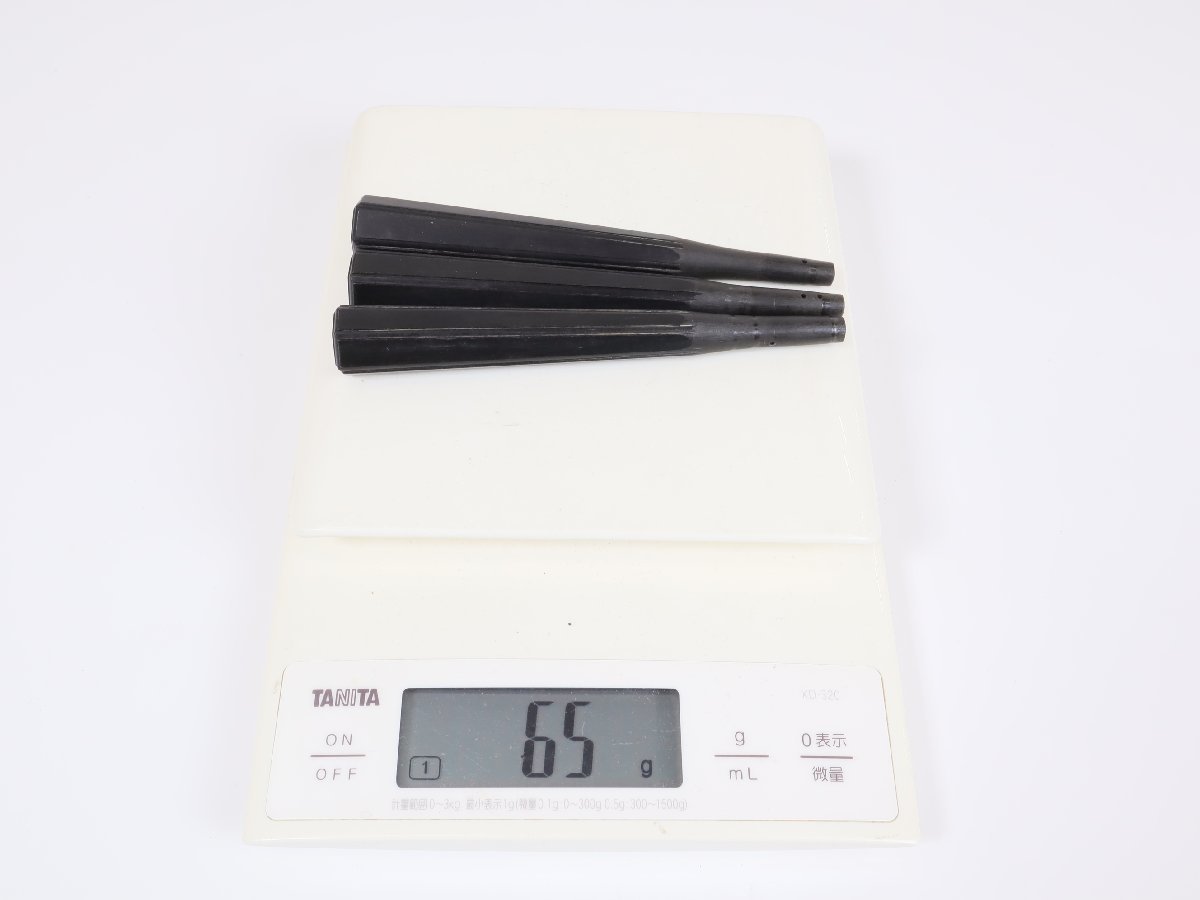 三味線道具 木製六角面取糸巻 青黒檀太口 3本 重量約65g 和楽器 弦楽器 伝統芸能_画像8