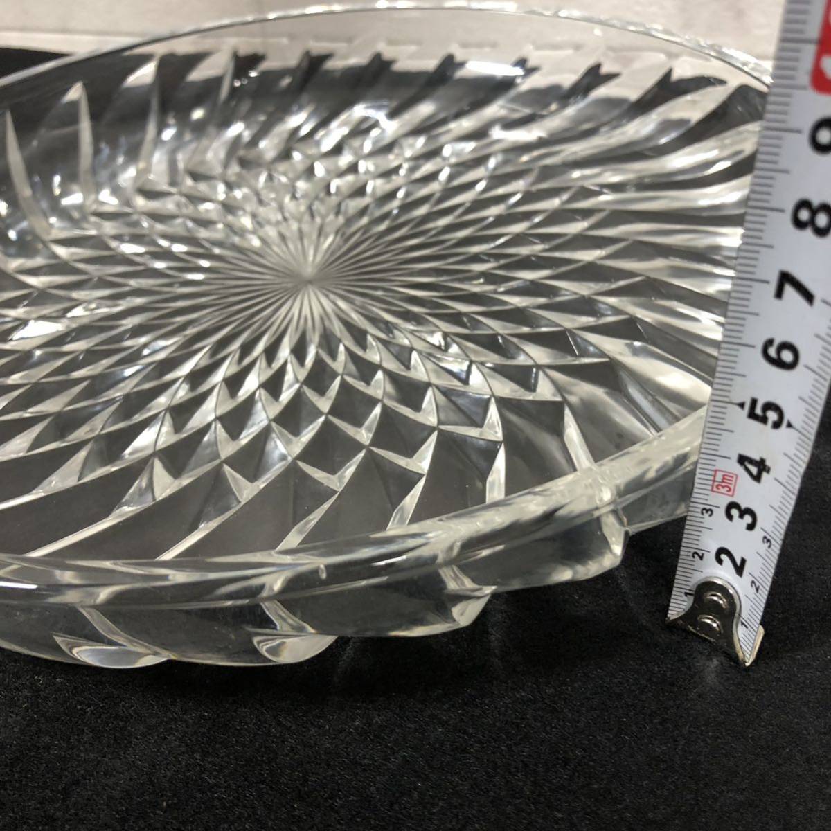 保谷クリスタル HOYA CRYSTAL glass 飾り皿 プレート 食器 インテリア 大皿 保谷 クリスタル ガラス皿_画像4