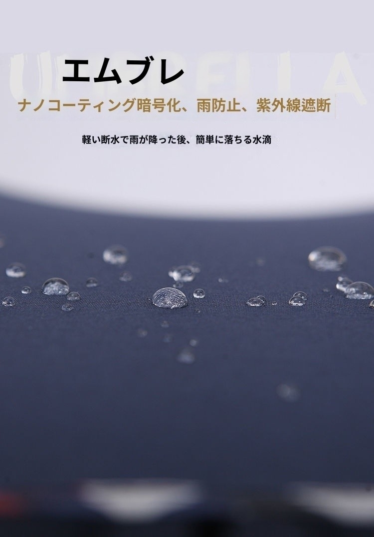 【値下げ】メンズ　折り畳み傘　晴雨兼用　10本骨 耐風 ラージ　大きめ　125ｃｍ　ネイビー