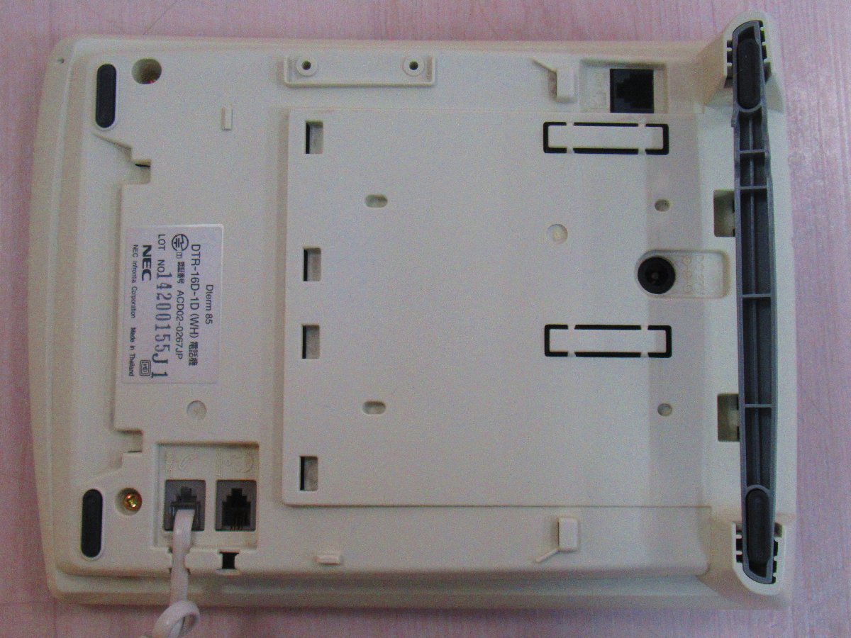 Ω ZR 14859# 保証有 キレイめ NEC【 DTR-16D-1D(WH)電話機 】 Aspire Dterm85 16ボタンカナ表示付電話機 領収書発行可能_画像7