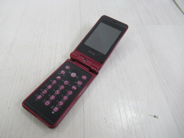 PZ2 15615※保証有 WILLCOM ウィルコム WX334K(wine Red) KYOCERA 京セラ 美品 PHS/携帯電話_画像3