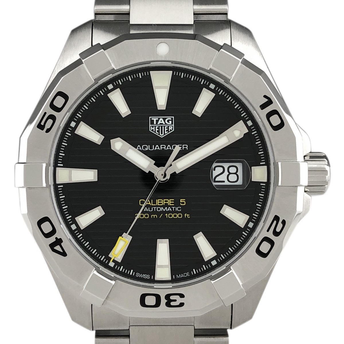 タグホイヤー TAG HEUER アクアレーサー キャリバー5 WAY2010.BA0927 腕時計 SS 自動巻き ブラック メンズ 【中古】