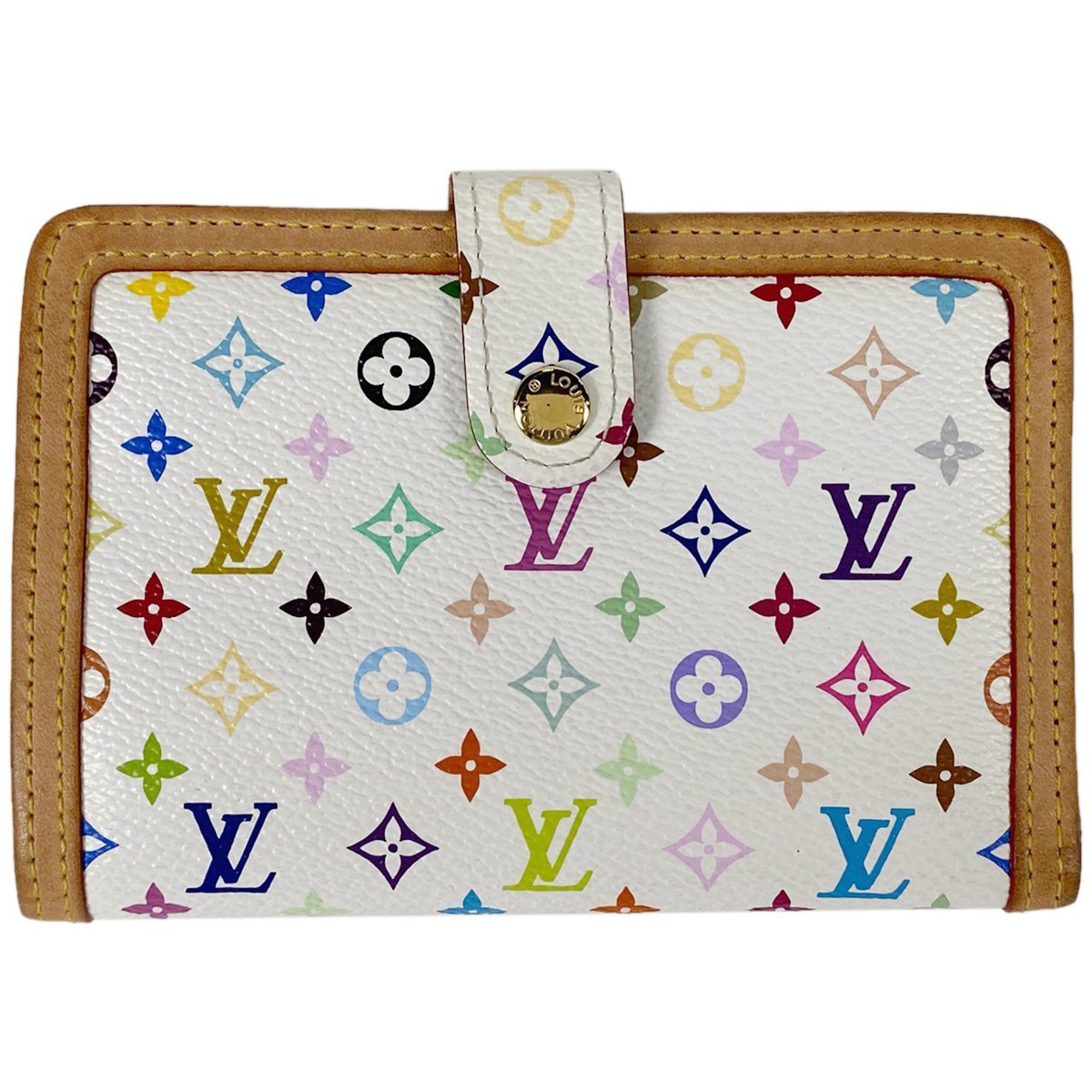 ルイ・ヴィトン Louis Vuitton ポルト フォイユ ヴィエノワ 二つ折り財布 モノグラムマルチカラー ブロン(ホワイト) M93534 レディー 中古