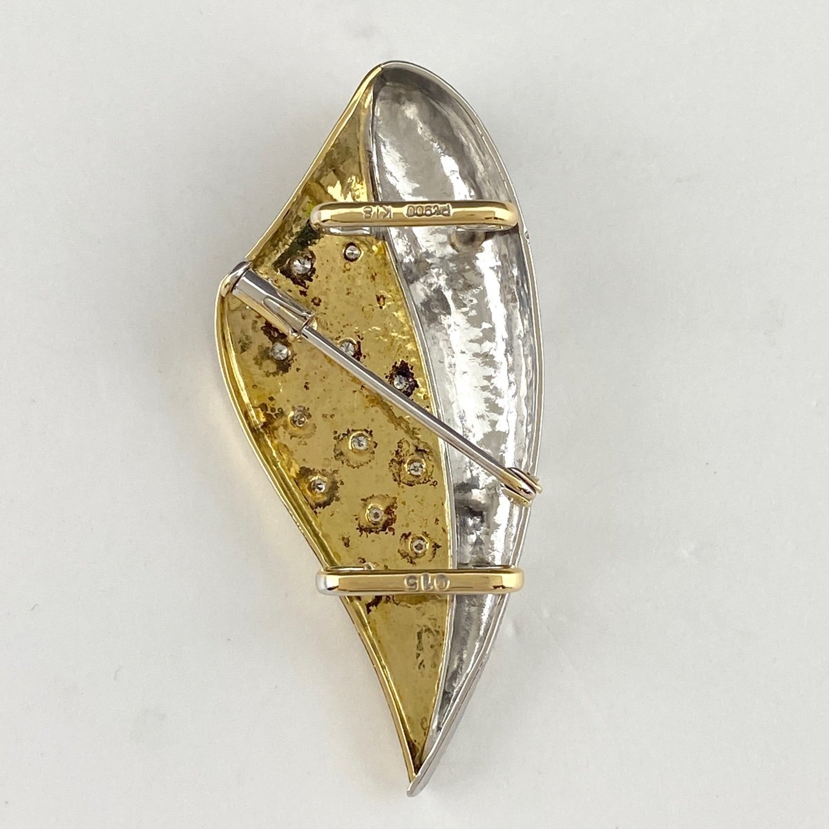 限定セール -SALE デザインブローチ メレダイヤ 34773円 プラチナ イエロー YG ダイヤモンド