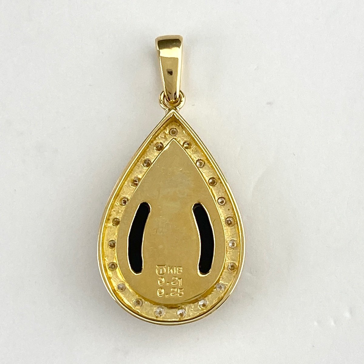 日本最大の 27757円 タサキ YG デザインペンダントトップ オニキス TASAKI ダイヤモンド