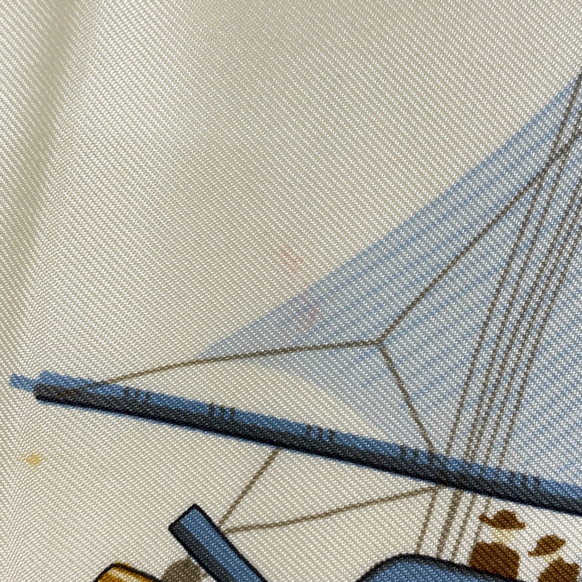 エルメス HERMES カレ 90 Tribord 帆船 スカーフ シルク ブルー マルチカラー レディース 【中古】_バイセル 14189_4