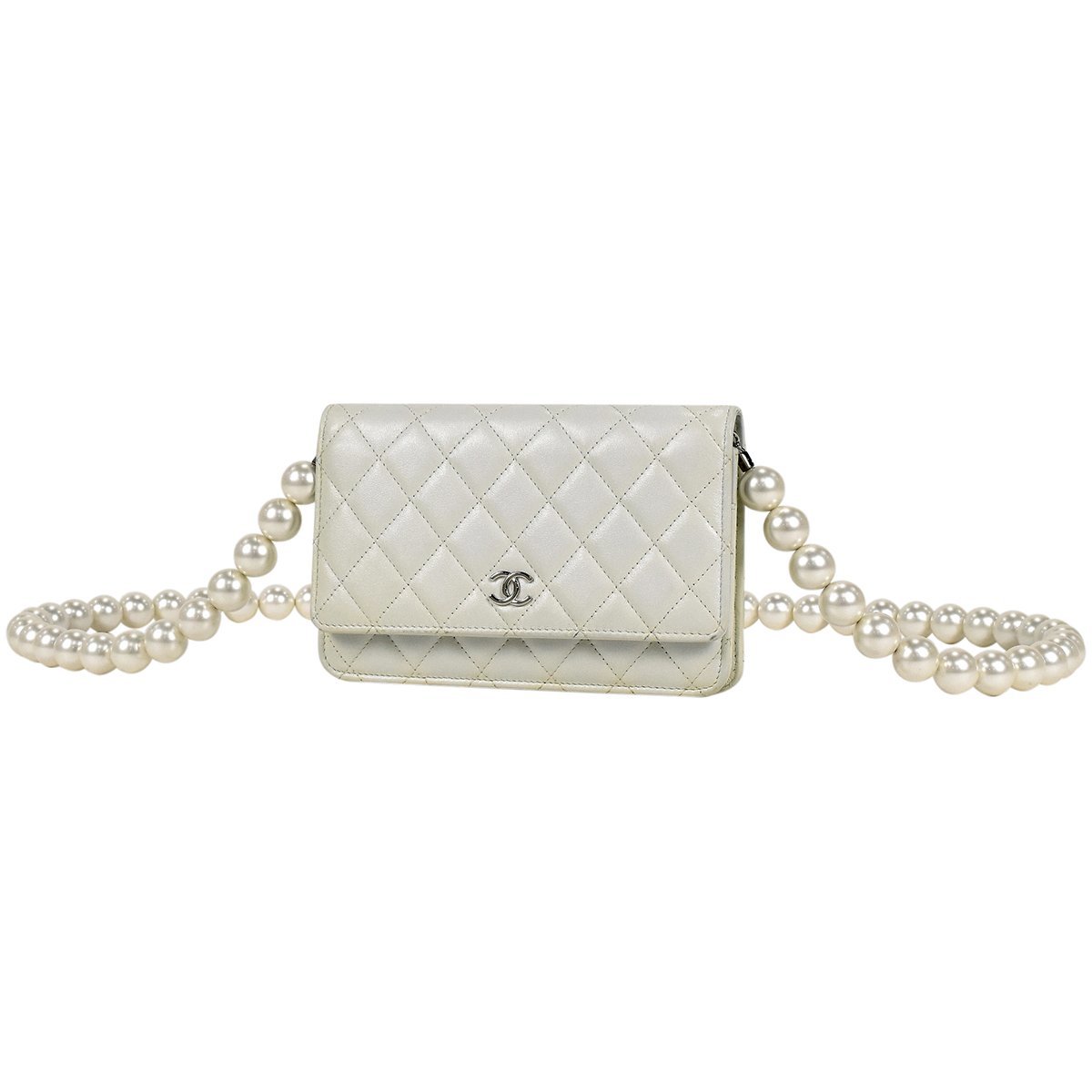 【在庫一掃】 シャネル CHANEL ココマーク パール マトラッセ ショルダーバッグ レザー ホワイト AP2579 レディース 【中古】_バイセル 14172_1