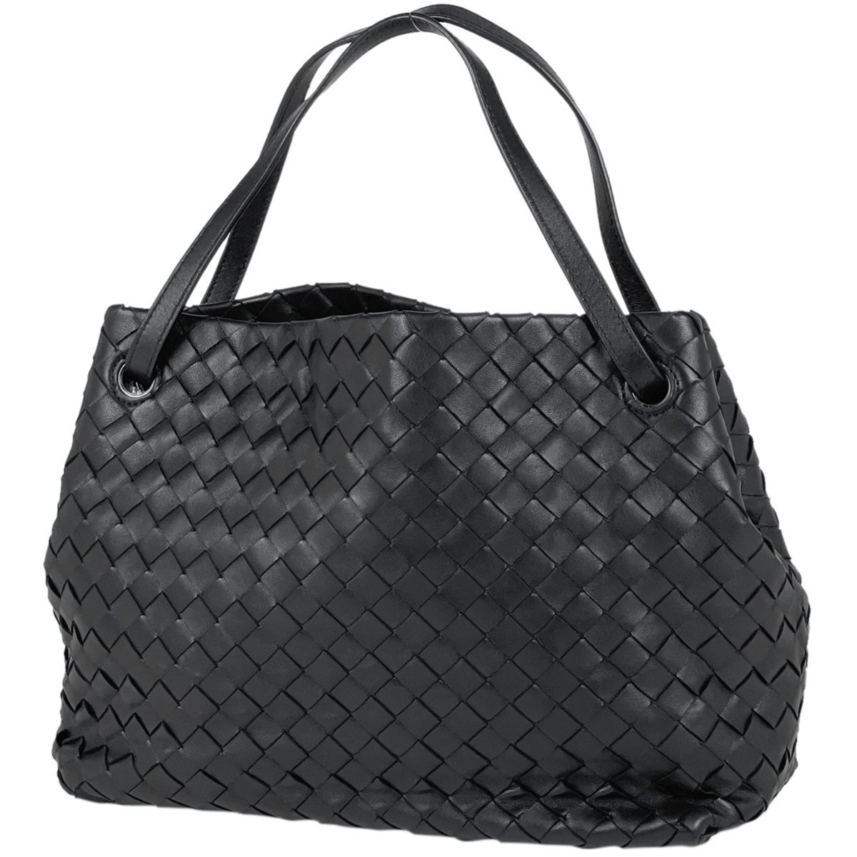 【在庫一掃】 ボッテガヴェネタ BOTTEGAVENETA イントレチャート トートバッグ ナッパ ハンドバッグ レザー ブラック レディース 【中古】_バイセル 14171_1