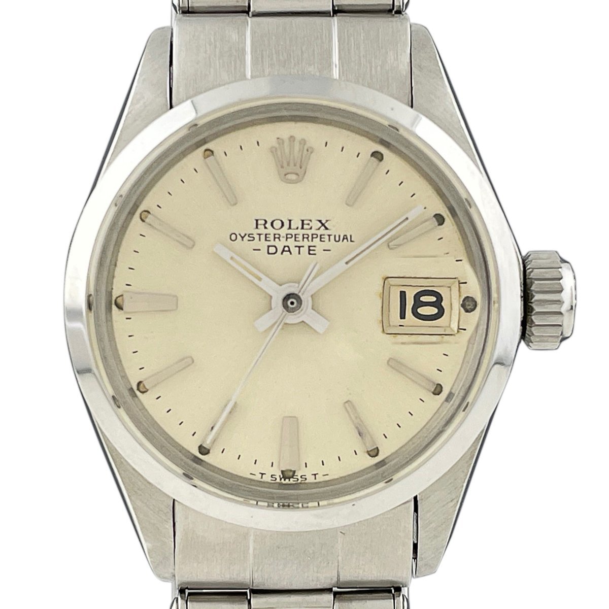 ロレックス ROLEX オイスターパーペチュアル デイト 6516 腕時計 SS 自動巻き シルバー レディース 【中古】