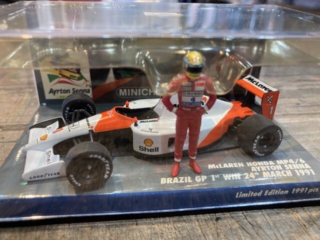 ミニチャンプス 1/43 マクラーレン ホンダ MP4/6 BRAZIL GP 1st WIN 24th MARCH 1991 白×橙 ※まとめて取引・同梱不可 [8-8607]_画像3