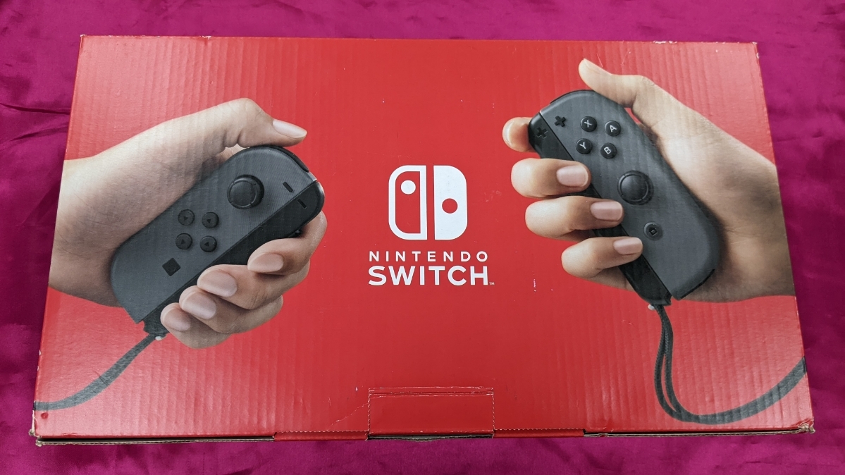 G088 中古品◇Nintendo Switch Joy-Con(L)/(R) グレー （本体使用感有）ポケットモンスターバイオレット付_画像2