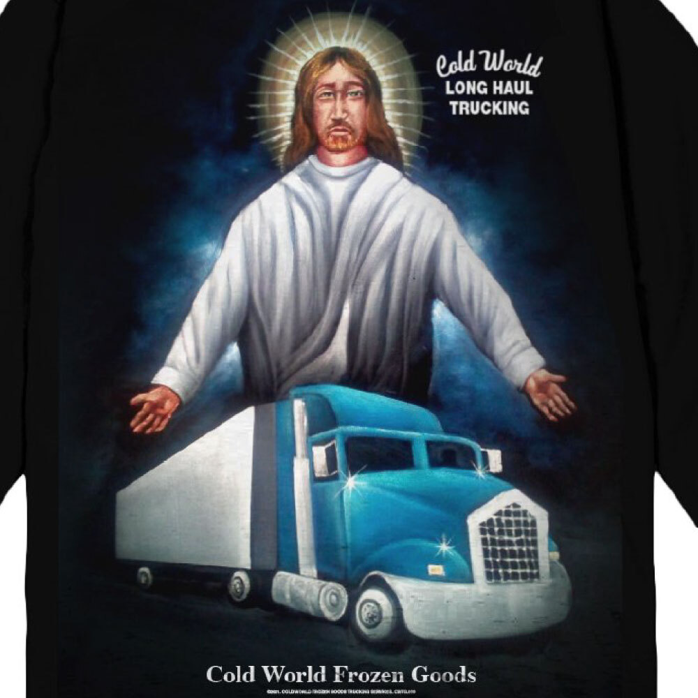 新品 L 海外限定 Cold World コールド ワールド Frozen Goods Keep On Truckin Long Haul L/S Tee ジーザス トラック 長袖 Tシャツの画像2