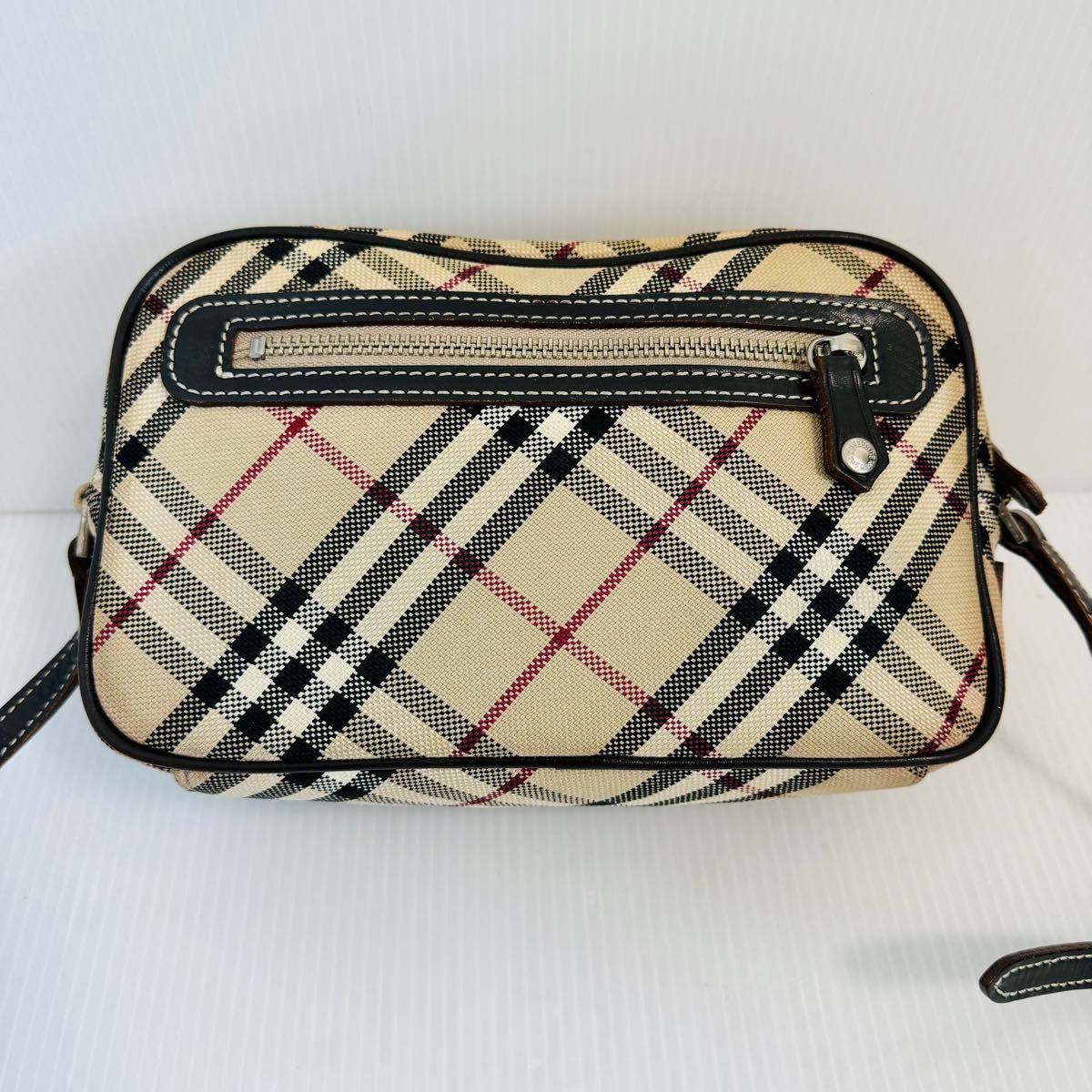 【美品】バーバリーブルーレーベル　キャンバス　ショルダーバッグ　ノバチェック BURBERRY BLUE LABEL ベージュ