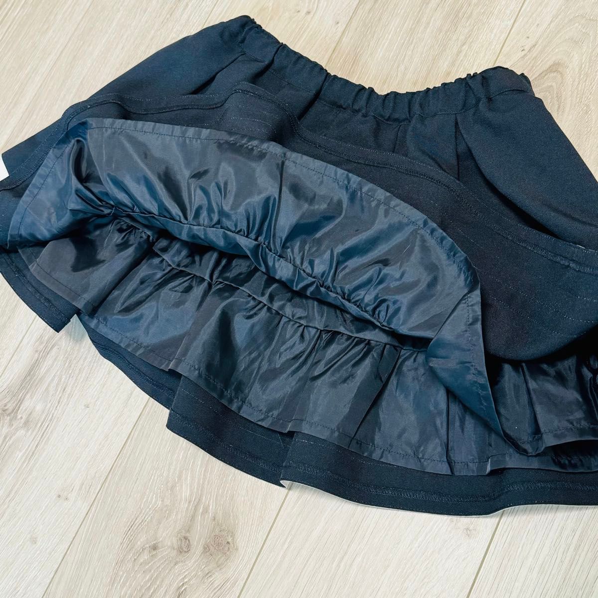 【美品】キャサリンコテージ　パイピングジャケット　フォーマル　セットアップ　150 ブレザー　紺ブレ　スカート  リボン　ネイビー