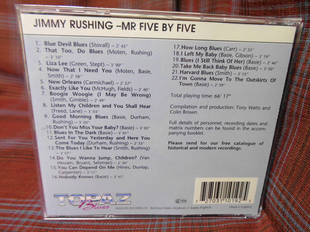 A#3588*◆CD◆ ジミー・ラッシング Mr. Five by Five JIMMY RUSHING Topaz Blues TPZ 1019_画像3