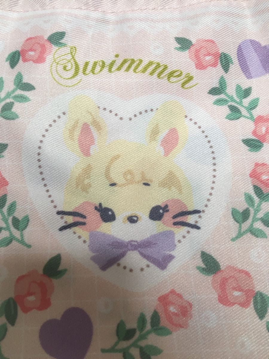 レア 新品 旧SWIMMER cute うさぎ プリント 巾着袋 コップ袋