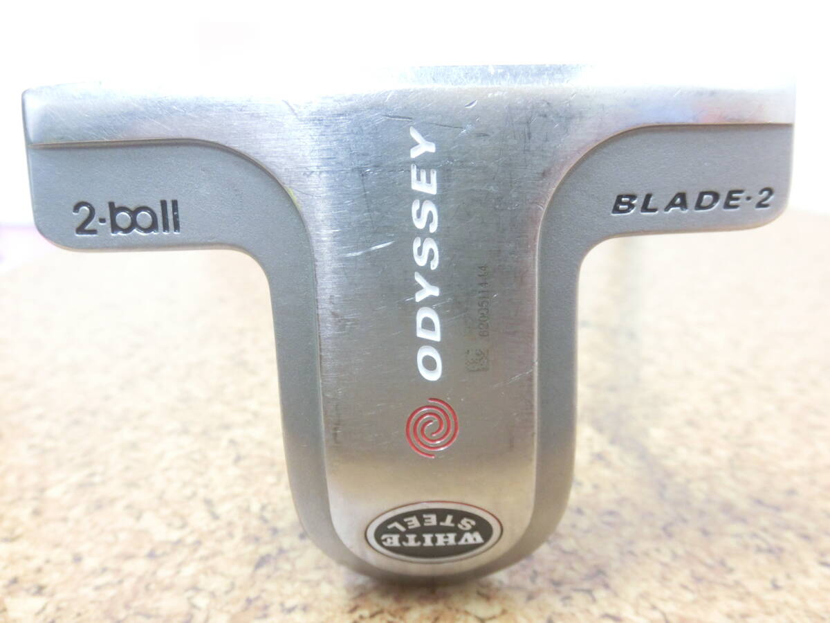 ♪ODYSSEY オデッセイ WHITE STEEL 2-ball BLADE-2 2ボール ブレード 2 パター 35インチ 純正スチールシャフト 中古品♪T1557_画像2