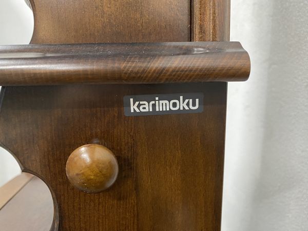  Old Karimoku /karimoku зеркало имеется подставка для тапочек стойка для обуви зеркало и т.п. . зеркало Vintage retro б/у мебель витрина самовывоз приветствуется R7986