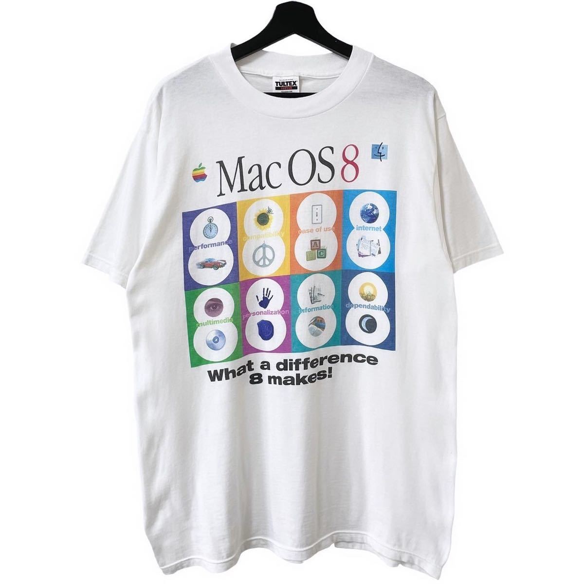 【2022新春福袋】 L Tシャツ 企業 8 OS Mac Apple USA製 ■激レア■90s XL ビンテージ マック アップル イラスト、キャラクター