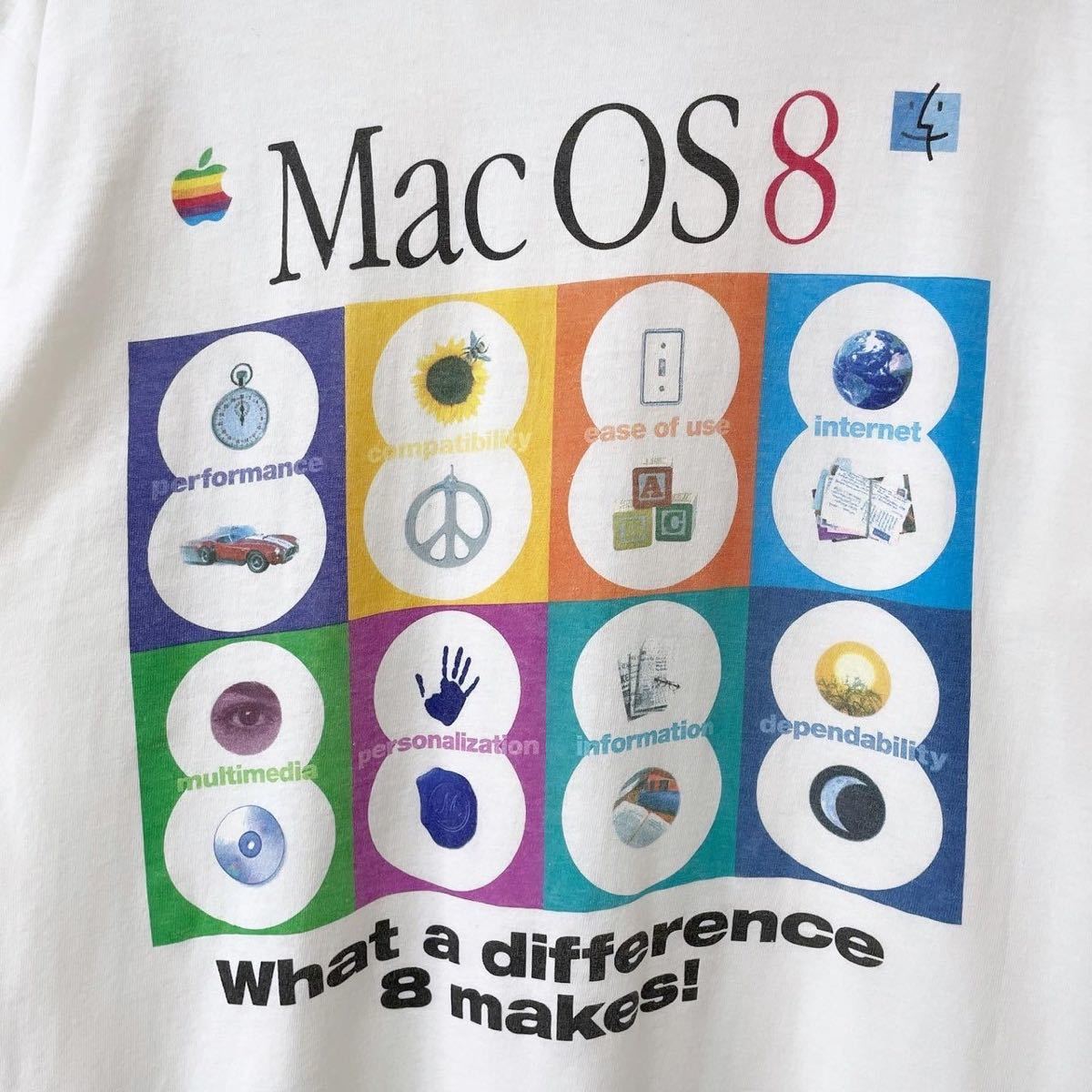 ■激レア■90s USA製 Apple Mac OS 8 企業 Tシャツ L XL アップル マック ビンテージ_画像2