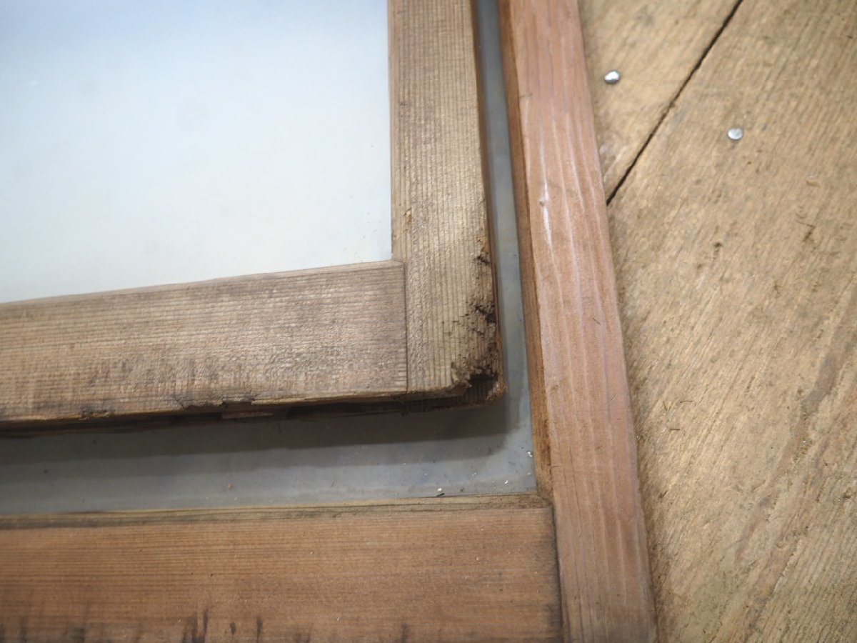taP0332*(2)[H92cm×W92,5(90,5)cm]×2 sheets * retro taste ... old tree frame glass door * fittings sliding door sash housing lino beige .n Vintage L under 