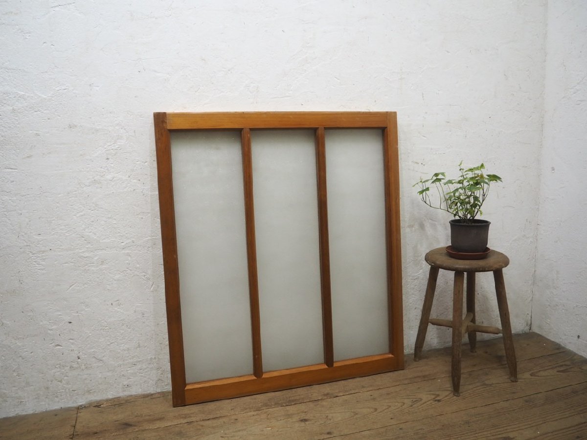 タN0401◆(1)【H91cm×W80,5cm】◆ヴィンテージ◆しっかりとした古い木枠ガラス戸◆建具 サッシ 町家 店舗什器 レトロ リフォームL下