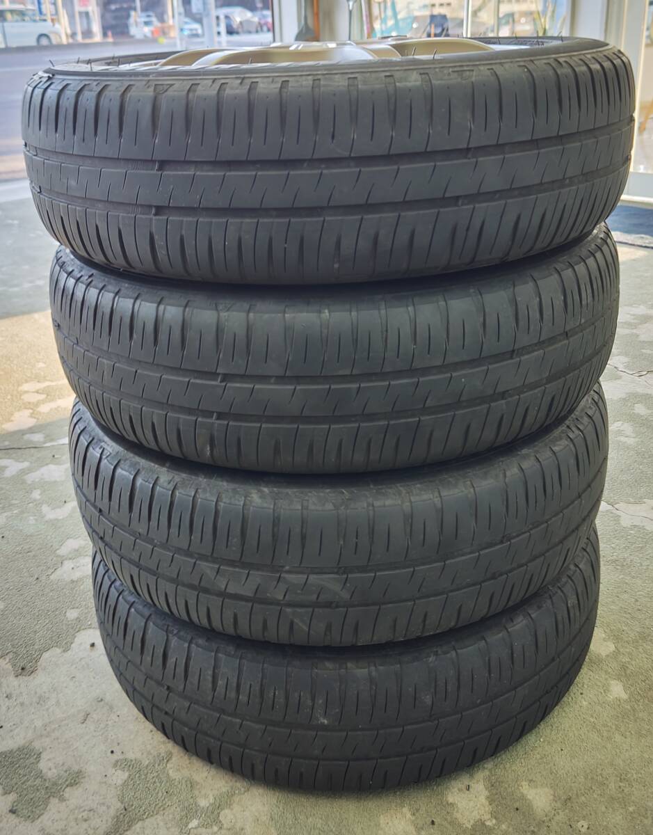 【美品】LEHRMEISTER CS-V6 14インチ 4.5J +45 PCD100 4H ブロンズ / MICHELIN ENERGY SEVAR 4 155/60R14 2021年製 4本セット_画像9