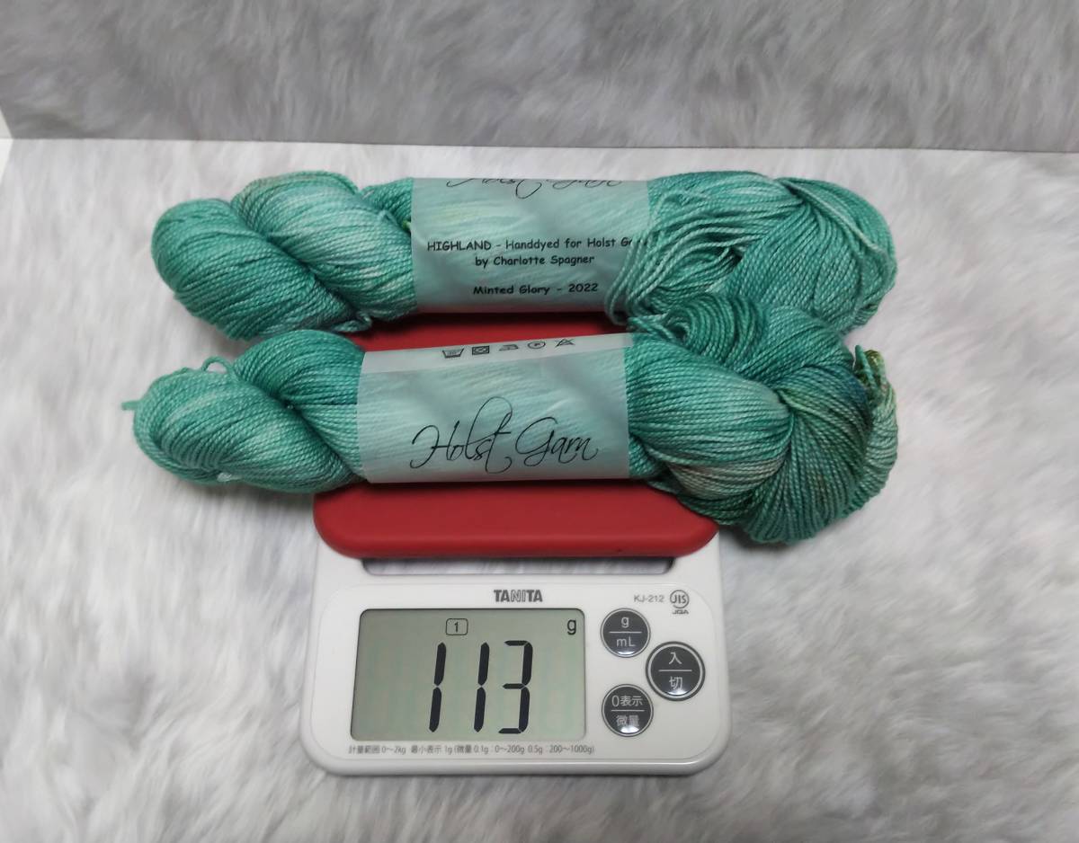 輸入 毛糸　Holst Garn　ホルストガーン　Highland　ハンドダイド　ハイランドウール80％　50g×2個セット　Minted Glory　海外_画像9