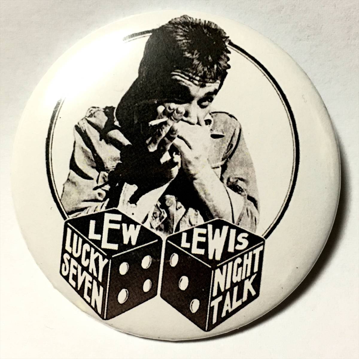 デカ缶バッジ 5.7cm Lew Lewis Lucky Seven // パブロック Dr Feelgood Wilko Johnson 甲本ヒロト_画像1