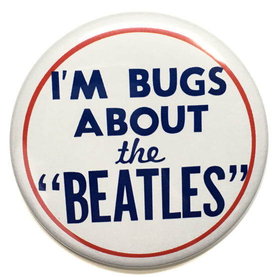 デカ缶バッジ 58mm The Beatles I'm Bugs About The ビートルズ John Lennon Paul McCartney George Harrison Ringo Starr_画像1